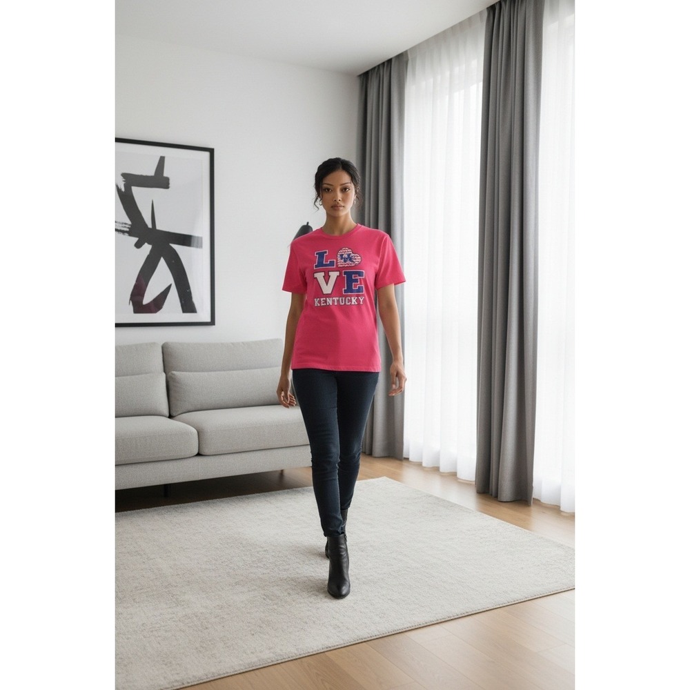 Gildan T-Shirt Unisex Large Pink NCAA UK Kentucky Wildcats Love B-Ball Pullover - Picture 1 of 10
